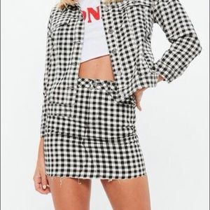 Missguided Petite Gingham Mini Skirt